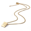 Stainless Steel Initial Letter Rectangle Pendant Necklace for Men Women LS-NJEW-E090-01G-03-2