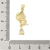 Butterfly Rack Plating Brass Micro Pave Cubic Zirconia Pendants KK-Z074-74G-3