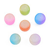 Baking Painted Glass Flat Round Beads DGLA-T003-002-4