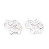Brass Purple Velvet Rhinestone Charms KK-L274-08S-1