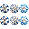 6Pcs 3 Styles Printing Porcelain Drawer Knobs FIND-GA0001-29B-1