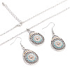 Bohemian Style Alloy Enamel Pendant Necklaces & Dangle Earrings Sets WG43411-11-2