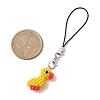 Duck Glass Seed Beads Charms Mobile Straps HJEW-MZ00123-3