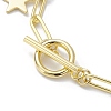 Golden 304 Stainless Steel Charm Bracelets with Brass Paperclip Chains BJEW-JB10031-01-4