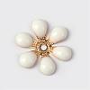 Flower Brass Enamel Beads KK-K114-C01-G-1