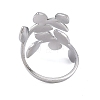 304 Stainless Steel Open Cuff Ring for Women RJEW-F166-12P-01-3