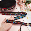 11 Yards Polycotton(Polyester Cotton) Embroidery Flower Ribbon OCOR-GA0001-98A-3