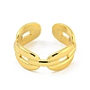 304 Stainless Steel Oval Link Chain Open Cuff Rings for Women RJEW-G321-06G-2