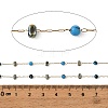 Handmade 304 Stainless Steel & Synthetic Turquoise Beaded Link Chains SA-CBAF245-01G-3
