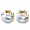 Brass Huggie Hoop Earrings EJEW-S209-04C-3