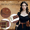 1 Bag PU Leather Medieval Waist Belt Bag with Belt AJEW-CL0003-57-7