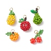 5Pcs Glass Seed Beaded Pendants PALLOY-MZ00478-1