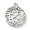 Rack Plating Brass Micro Pave Clear Cubic Zirconia Pendant Cabochon Setttings KK-L224-048P-1