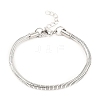 Tarnish Resistant Unisex 304 Stainless Steel Round Snake Chain Bracelets LS-BJEW-H541-02A-P-1