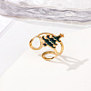 304 Stainless Steel with Enamel Cuff Rings for Women RJEW-Z116-01G-02-1