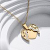 304 Stainless Steel Polymer Clay Rhinestones Heart Openable Pendant Necklaces for Women NJEW-Z065-13G-2