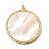 Natural Shell Brass Pendants KK-C262-11A-G-1