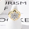 Brass Micro Pave Clear Cubic Zirconia Cuff Rings for Women RJEW-R011-11G-03-3