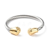 304 Stainless Steel Open Cuff Fist Bangles BJEW-P304-01D-G-1