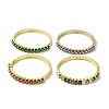 Brass Pave Cubic Zirconia Hinged Bangles for Women BJEW-B091-05G-1