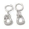 Brass Micro Pave Clear Cubic Zirconia Dangle Hoop Earrings EJEW-E295-27P-1