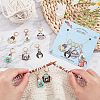 12Pcs 6 Colors Alloy Enamel Cat Charm Locking Stitch Markers HJEW-PH01531-5