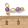 Natural Amethyst Faceted Round Charms PALLOY-NH00004-3