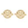 Brass Micro Pave Clear Cubic Zirconia Connector Charms CU-CBA908F-04G-01-1