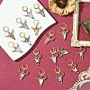Cattle Alloy Enamel Pendant Locking Stitch Markers HJEW-CJ00032-5