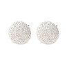Brass Textured Stud Earrings EJEW-A143-02C-S-4