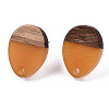 Resin & Walnut Wood Stud Earring Findings MAK-N032-006A-A03-2