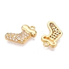 Christmas Theme Brass Micro Pave Clear Cubic Zirconia Charms KK-T073-17G-2