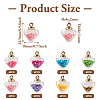  32pcs 8 colors Glass Bottle Pendant GLAA-TA0001-36-3