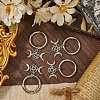 4Pcs Triple Goddess Pentagram Moon Alloy Shoe Charms HJEW-CP00023-3