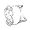 SHEGRACE Rhodium Plated 925 Sterling Silver Cuff Finger Rings JR503A-1