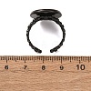 Hollow Flower 304 Stainless Steel Cuff Ring Components STAS-P454-03E-B-3