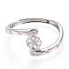 Rhodium Plated 925 Sterling Silver Micro Pave Cubic Zirconia Adjustable Ring Settings STER-T007-130P-2