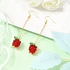 Handmade Lampwork Tassel Dangle Earrings EJEW-TA00658-1