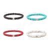 Synthetic Turquoise(Dyed) Round Beads Stretch Bracelet BJEW-JB07484-1