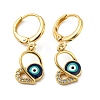 Real 18K Gold Plated Brass Dangle Leverback Earrings EJEW-A033-16G-1