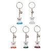 Glass Seed & Plastic Pearl & Alloy Keychain KEYC-MZ00025-1