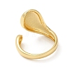 Rack Plating Brass Blank Teardrop Open Cuff Rings RJEW-E290-03G-3