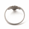 304 Stainless Steel Hollow Out Hamsa Hand Finger Ring for Women RJEW-K239-12P-2