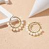 Natural Pearl Beaded Hoop Earrings EJEW-TA00156-2