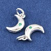 925 Sterling Silver Pave Green Cubic Zirconia Charms STER-A049-08E-S-2