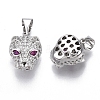Brass Micro Pave Cubic Zirconia Charms ZIRC-R109-044P-NF-1