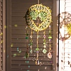 Heart Natural Gemstone Chips Hanging Suncatchers RN-CBA387D-04G-02-2