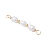 Natural Cultured Freshwater Pearl Rice Beaded Connector Charms PALLOY-JF03703-3