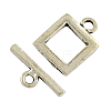 Square Tibetan Style Toggle Clasps TIBE-2036-AS-NR-1