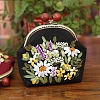 DIY Kiss Lock Bag with Flower Embroidery Kit for Beginners PW-WG79209-01-1